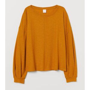 Womens Plus Sz 1X  H&M Crepe Top With Wide Sleeves Fitted Cuffs Bohemian